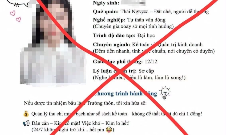 Cảnh gi&aacute;c với tr&agrave;o lưu tạo "hồ sơ ứng cử Trưởng th&ocirc;n" bằng AI tr&ecirc;n mạng x&atilde; hội