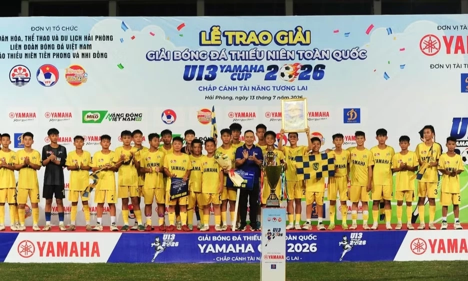 S&ocirc;ng Lam Nghệ An v&ocirc; địch Giải b&oacute;ng đ&aacute; thiếu ni&ecirc;n (U13) to&agrave;n quốc 2026