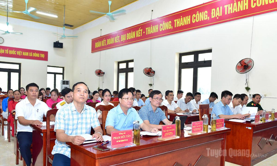 Trưởng Ban Tổ chức Tỉnh uỷ Trần Quang Minh dự, chỉ đạo Hội nghị BCH Đảng bộ x&atilde; Đ&ocirc;ng Thọ