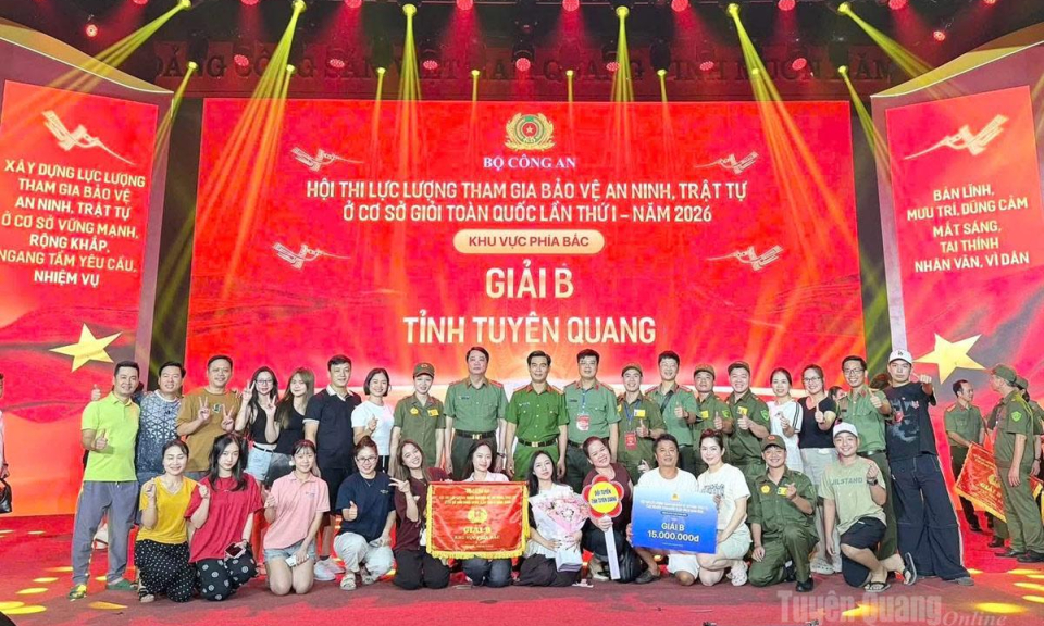 C&ocirc;ng an tỉnh Tuy&ecirc;n Quang đoạt giải B tại Hội thi lực lượng tham gia bảo vệ ANTT ở cơ sở giỏi to&agrave;n quốc, khu vực ph&iacute;a Bắc