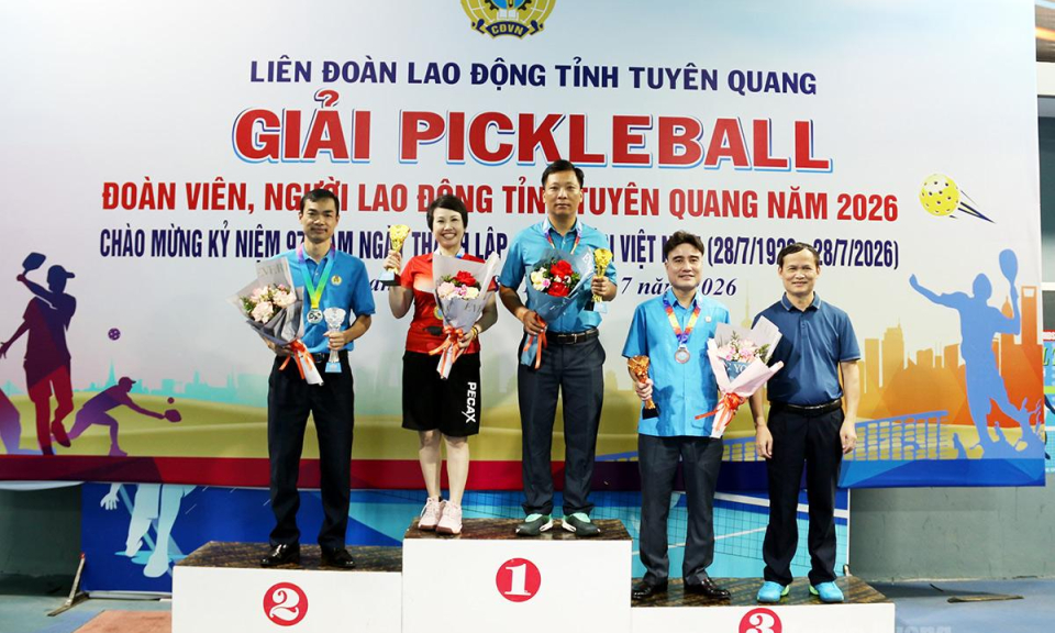 Bế mạc Giải Pickleball đo&agrave;n vi&ecirc;n, người lao động tỉnh Tuy&ecirc;n Quang năm 2026