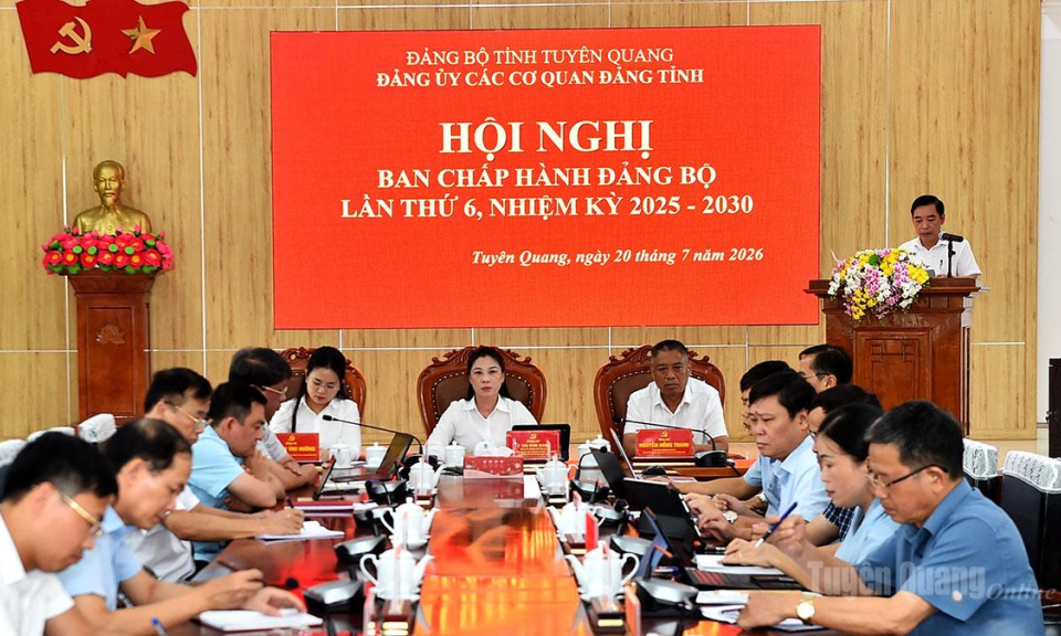 Đảng ủy c&aacute;c cơ quan Đảng tỉnh sơ kết c&ocirc;ng t&aacute;c 6 th&aacute;ng đầu năm 2026