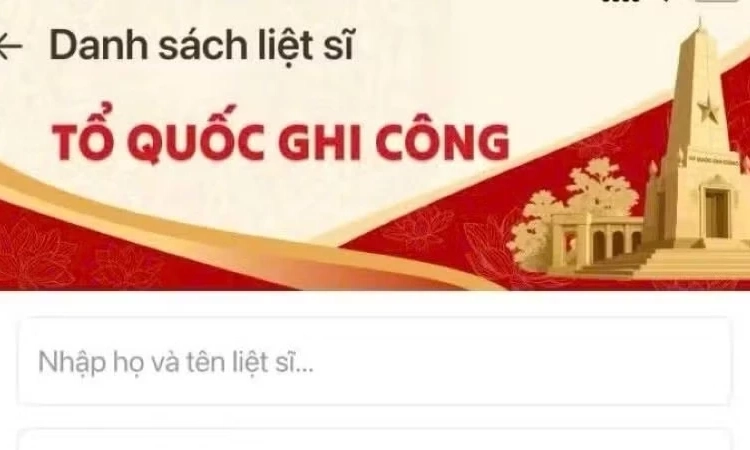 Kết nối th&acirc;n nh&acirc;n liệt sĩ tr&ecirc;n ứng dụng VNeID