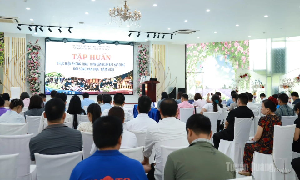 Gần 150 học vi&ecirc;n được tập huấn thực hiện Phong tr&agrave;o "To&agrave;n d&acirc;n đo&agrave;n kết x&acirc;y dựng đời sống văn h&oacute;a"