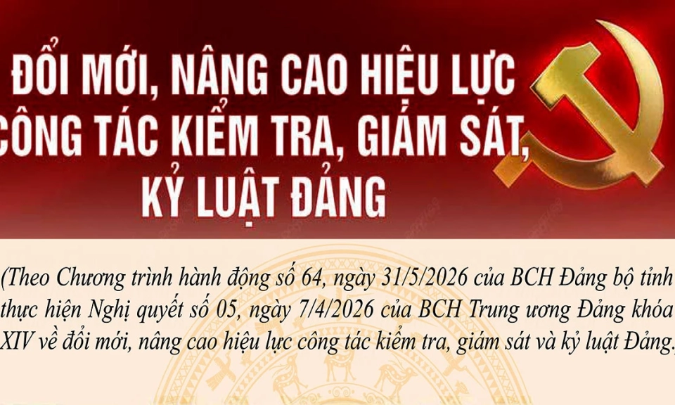 Đổi mới, n&acirc;ng cao hiệu lực c&ocirc;ng t&aacute;c kiểm tra, gi&aacute;m s&aacute;t, kỷ luật Đảng