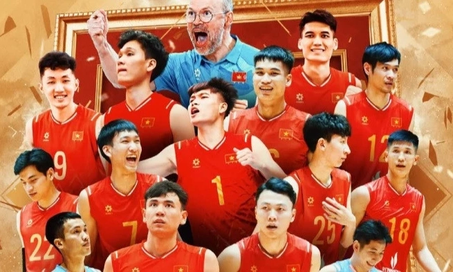 Hạ Th&aacute;i Lan, tuyển b&oacute;ng chuyền nam Việt Nam v&ocirc; địch chặng 2 SEA V.Cup 2026