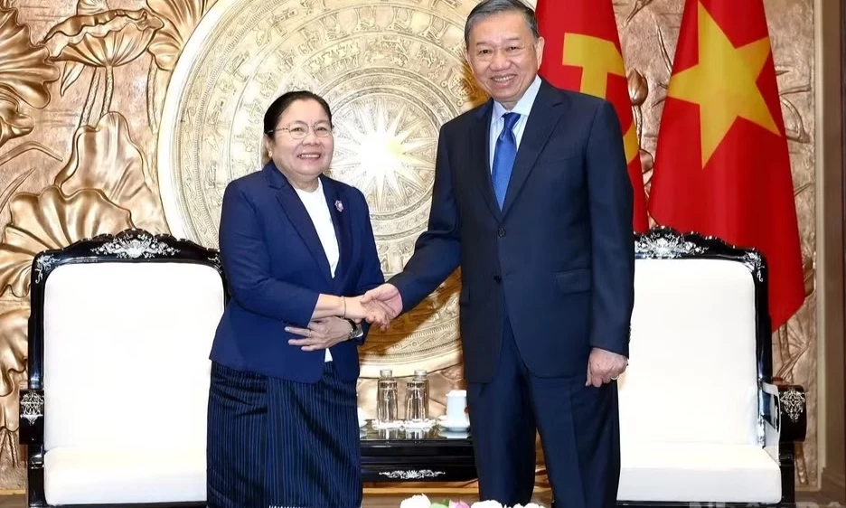 Tổng B&iacute; thư, Chủ tịch nước T&ocirc; L&acirc;m tiếp Trưởng Ban Tổ chức Trung ương Đảng Nh&acirc;n d&acirc;n C&aacute;ch mạng L&agrave;o