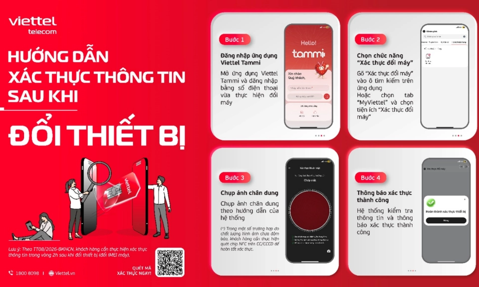 Viettel hướng dẫn x&aacute;c thực thu&ecirc; bao khi đổi m&aacute;y, tr&aacute;nh gi&aacute;n đoạn li&ecirc;n lạc