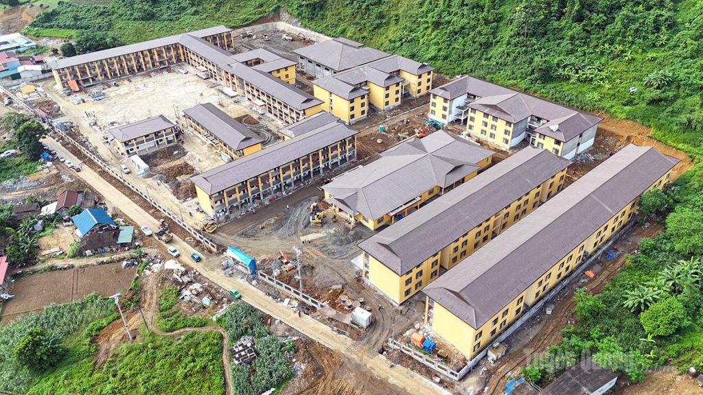 Tổng khối lượng Dự án xây dựng Trường phổ thông nội trú Tiểu học và THCS Minh Tân đạt trên 85%.