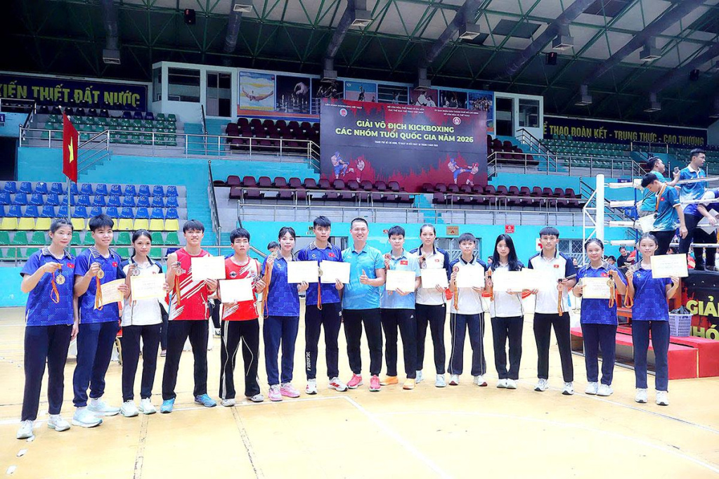 Đoàn VĐV Kickboxing Tuyên Quang tham gia thi đấu tại giải.
