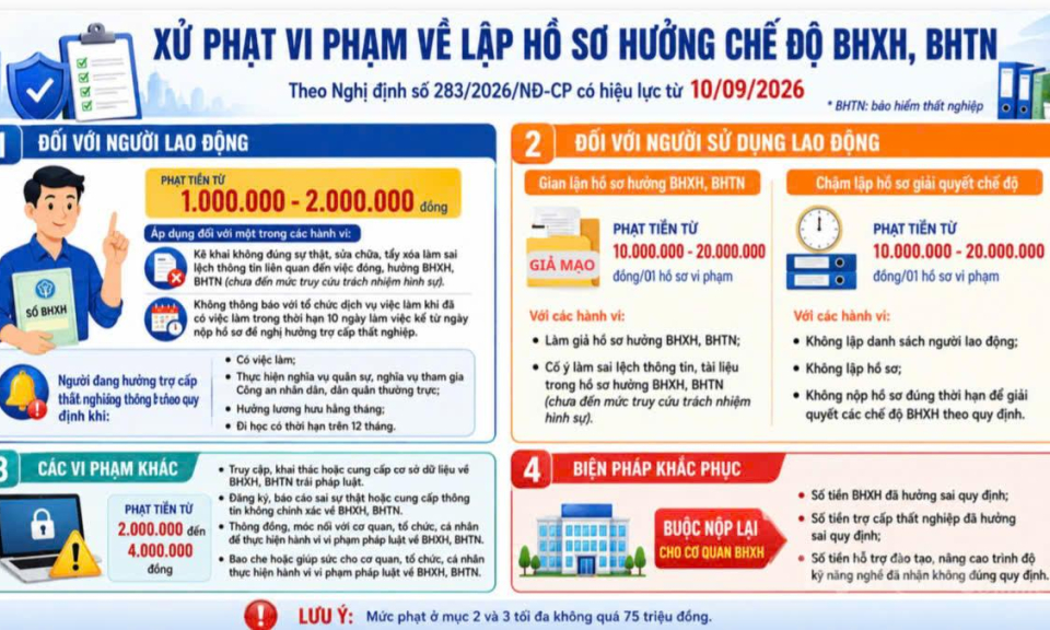 L&agrave;m giả hồ sơ hưởng chế độ BHXH, BHTN c&oacute; thể bị phạt đến 20 triệu đồng