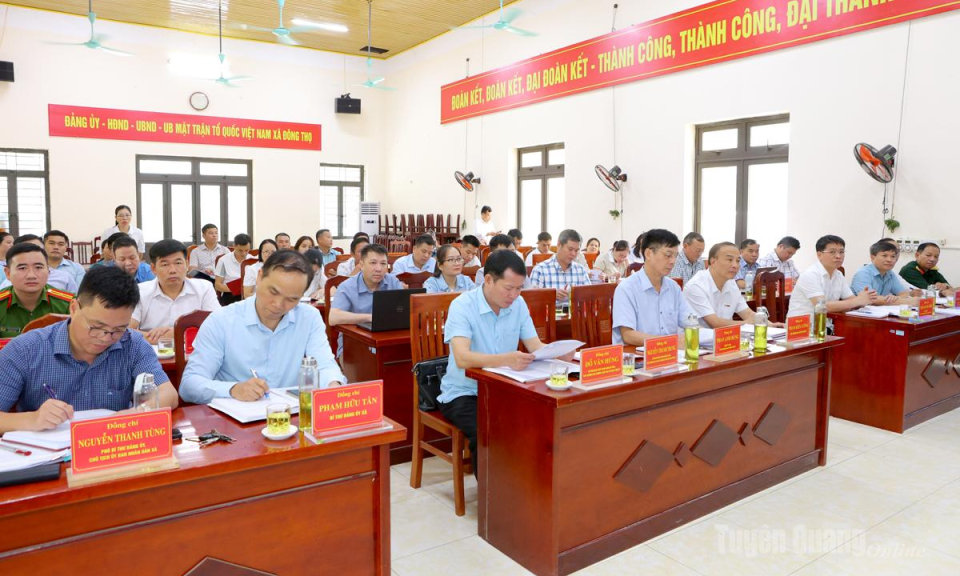 Ban Tổ chức Tỉnh ủy trao đổi nghiệp vụ c&ocirc;ng t&aacute;c x&acirc;y dựng Đảng tại x&atilde; Đ&ocirc;ng Thọ