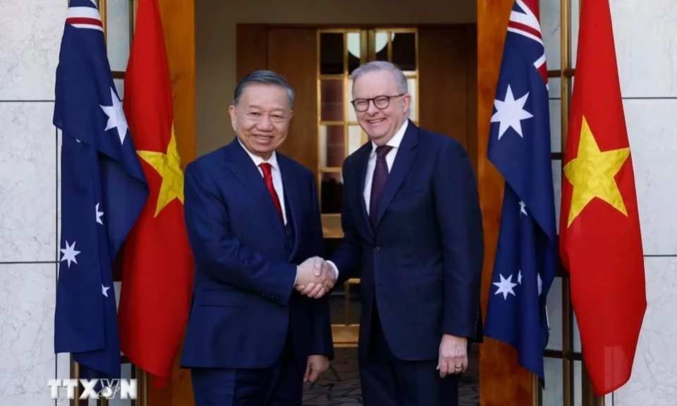 Tổng B&iacute; thư, Chủ tịch nước T&ocirc; L&acirc;m hội đ&agrave;m ch&iacute;nh thức với Thủ tướng Australia