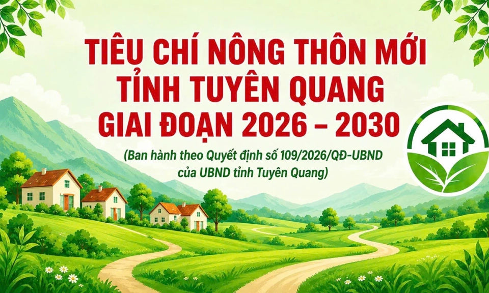 Bộ ti&ecirc;u ch&iacute; n&ocirc;ng th&ocirc;n mới tỈnh Tuy&ecirc;n Quang giai đoạn 2026 &ndash; 2030