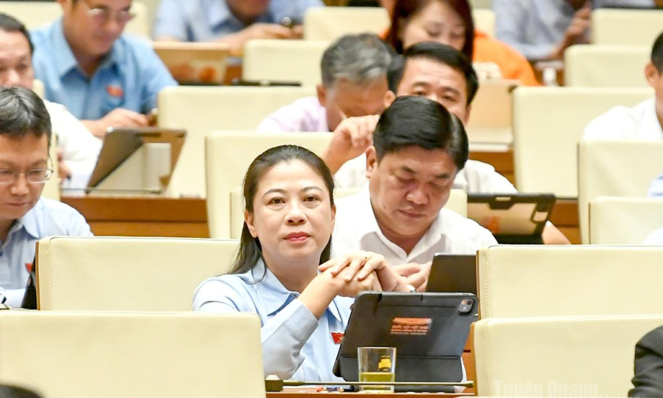 Đo&agrave;n ĐBQH tỉnh Tuy&ecirc;n Quang tham gia g&oacute;p &yacute; ho&agrave;n thiện c&aacute;c dự &aacute;n luật tại hội trường