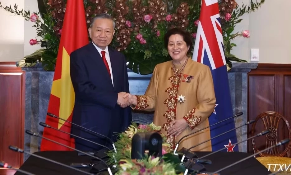 Tổng B&iacute; thư, Chủ tịch nước T&ocirc; L&acirc;m hội kiến với To&agrave;n quyền New Zealand Dame Cindy Kiro