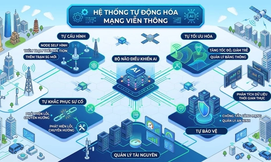 Tự động ho&aacute; mạng lưới - Giải &ldquo;b&agrave;i to&aacute;n k&eacute;p&rdquo; ng&agrave;nh viễn th&ocirc;ng