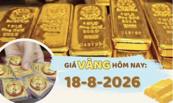 Gi&aacute; v&agrave;ng h&ocirc;m nay 18-8: V&agrave;ng nhẫn tăng 800.000 đồng/lượng