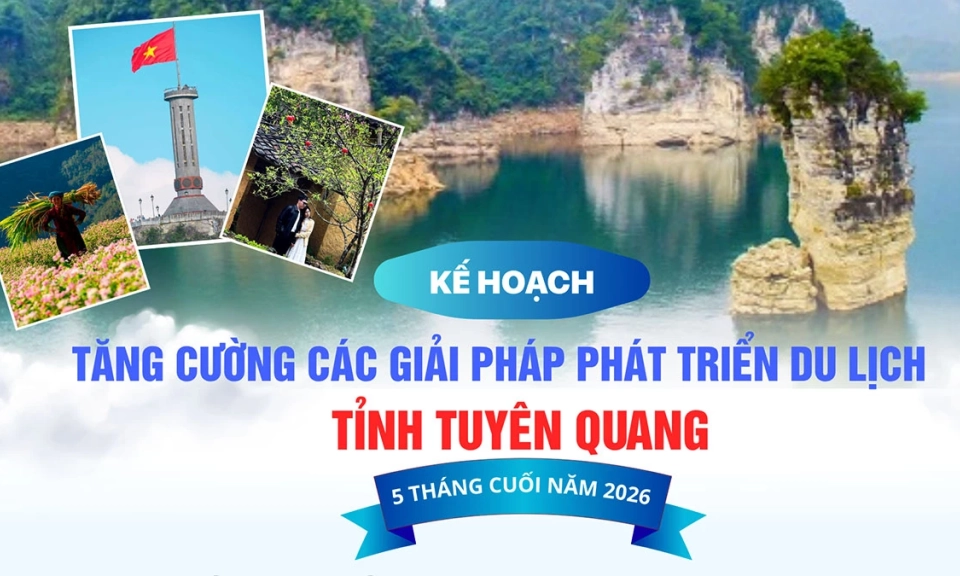 Kế hoạch tăng cường c&aacute;c giải ph&aacute;p ph&aacute;t triển du lịch tỉnh Tuy&ecirc;n Quang 5 th&aacute;ng cuối năm 2026