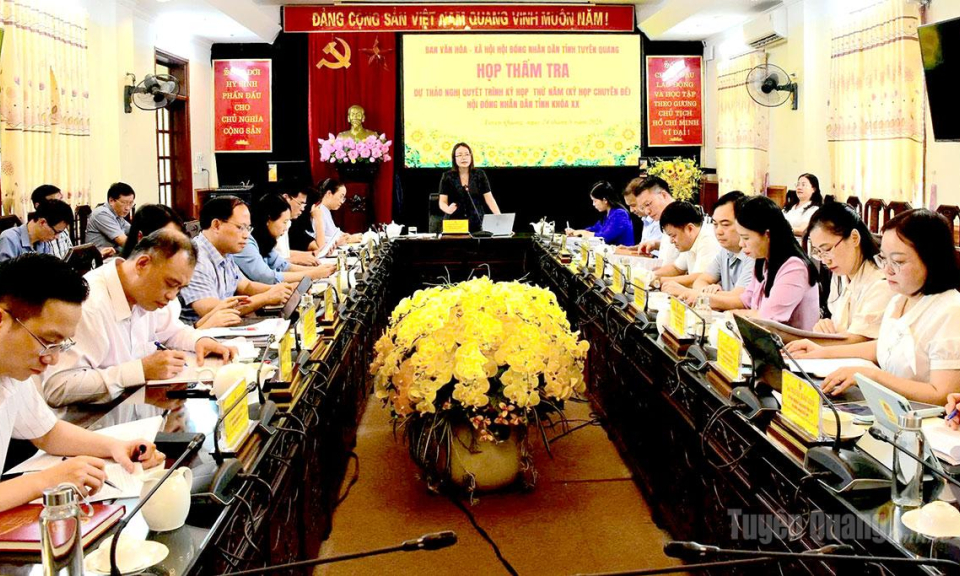 Ban Văn h&oacute;a - X&atilde; hội thẩm tra dự thảo nghị quyết tr&igrave;nh Kỳ họp thứ năm, HĐND tỉnh kh&oacute;a XX