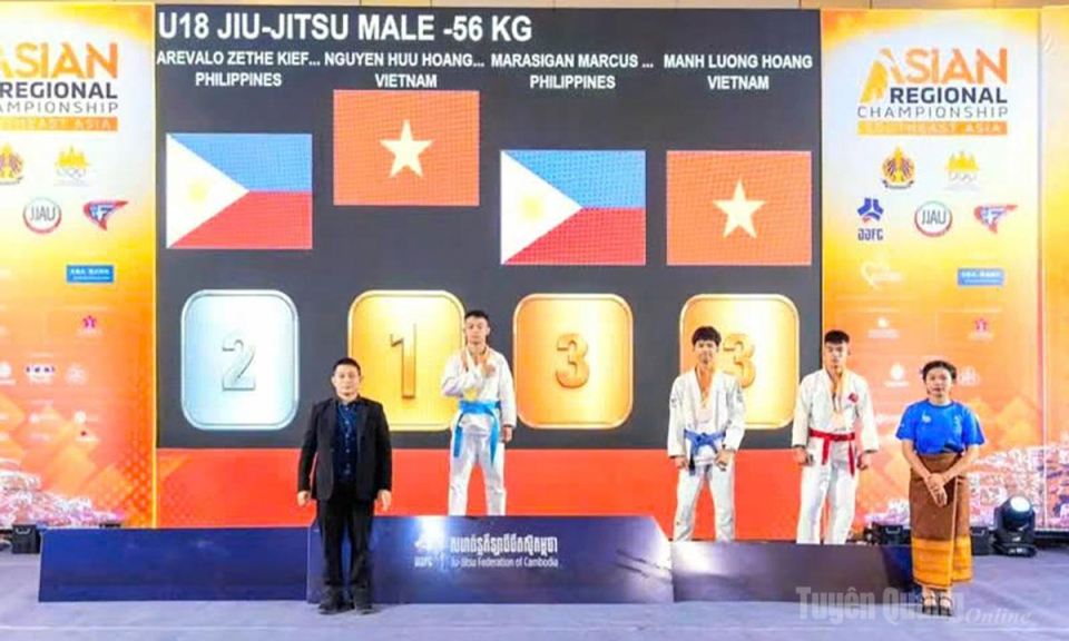 VĐV Ho&agrave;ng Mạnh Lượng gi&agrave;nh Huy chương Đồng tại Giải v&ocirc; địch Jujitsu Đ&ocirc;ng Nam &Aacute;