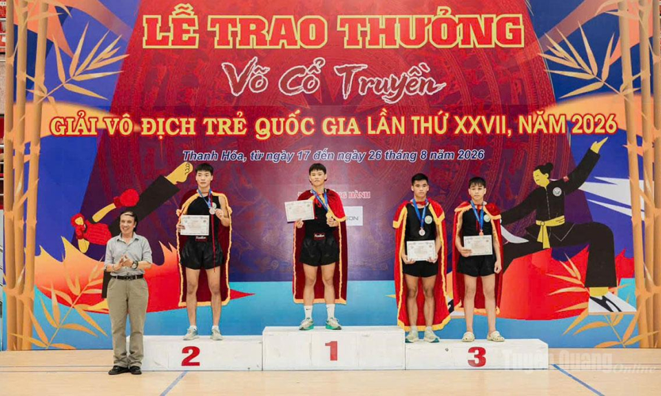 Tuy&ecirc;n Quang gi&agrave;nh 10 huy chương tại Giải V&ocirc; địch trẻ v&otilde; cổ truyền quốc gia