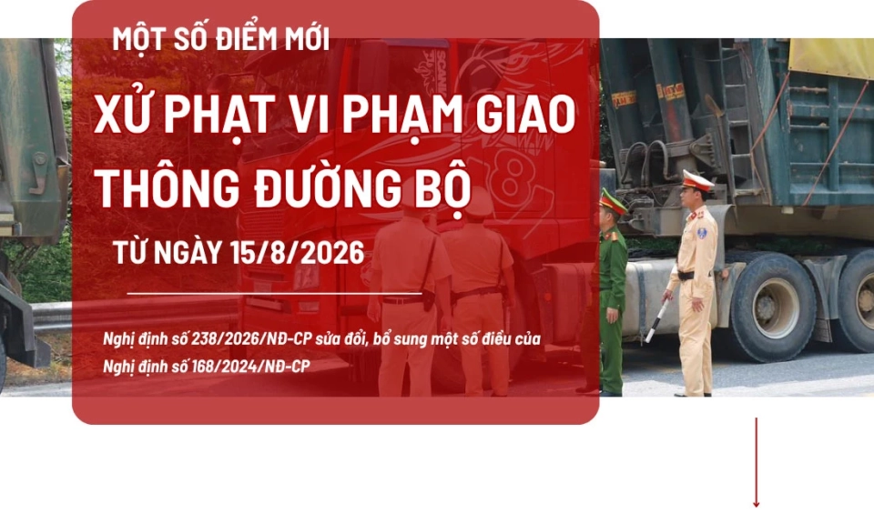 Một số điểm mới trong xử phạt vi phạm giao th&ocirc;ng đường bộ từ ng&agrave;y 15/8/2026