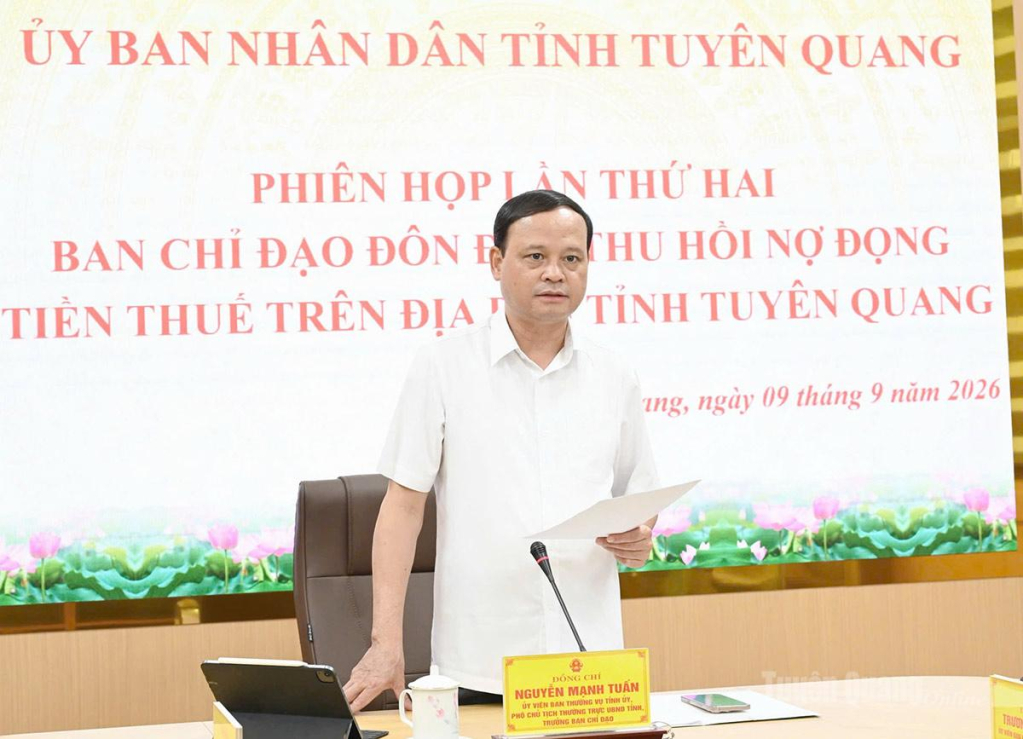 Đồng chí Nguyễn Mạnh Tuấn, Ủy viên Ban Thường vụ Tỉnh ủy, Phó Chủ tịch Thường trực UBND tỉnh, Trưởng Ban Chỉ đạo chủ trì phiên họp.
