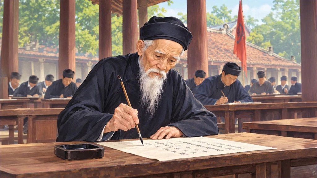 Minh họa: Khoa thi năm 1900, thí sinh Đoàn Tử Quang 82 tuổi.  