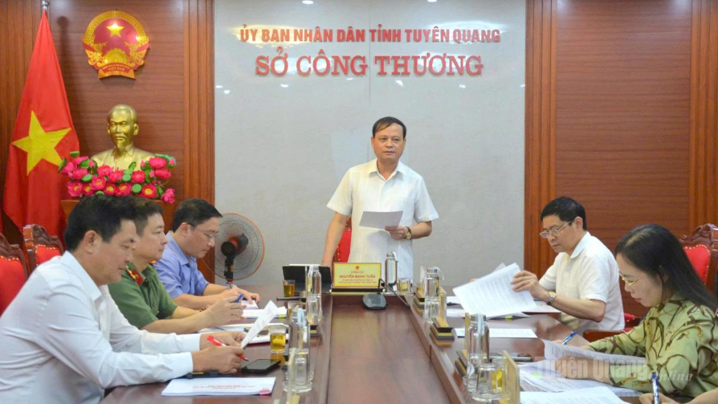 , Đồng chí Nguyễn Mạnh Tuấn, Ủy viên Ban Thường vụ Tỉnh ủy, Phó Chủ tịch Thường trực UBND tỉnh phát biểu tại buổi làm việc.