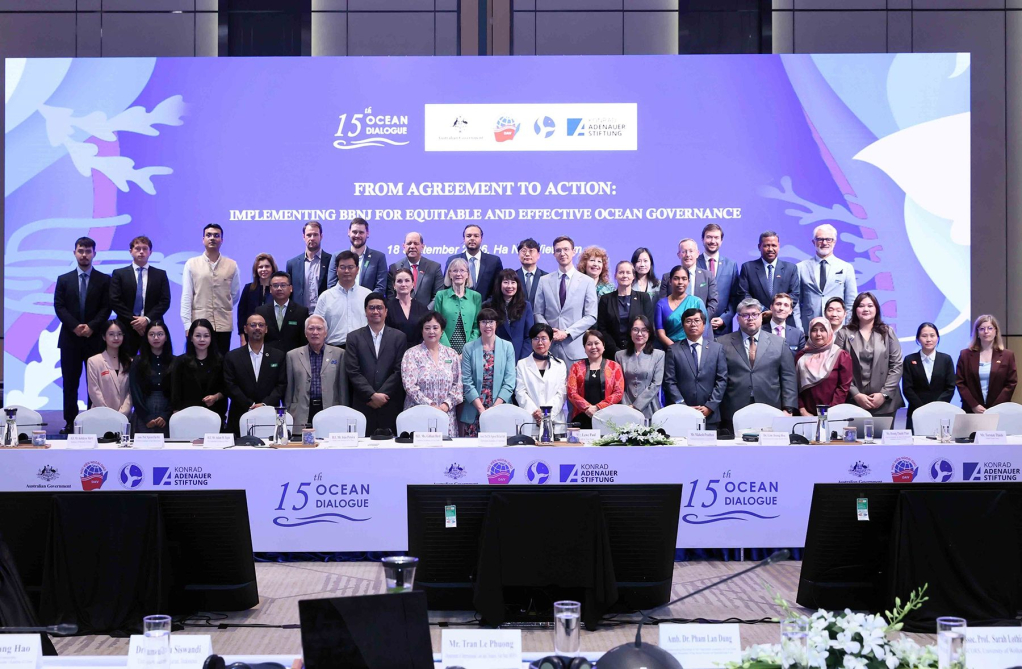 Đối thoại Biển lần thứ 15 do Học viện Ngoại giao phối hợp Quỹ Konrad Adenauer Stiftung (KAS, Đức) và Đại sứ quán Australia tại Việt Nam tổ chức tại Hà Nội, ngày 18/9/2026. (Ảnh: TTXVN)  