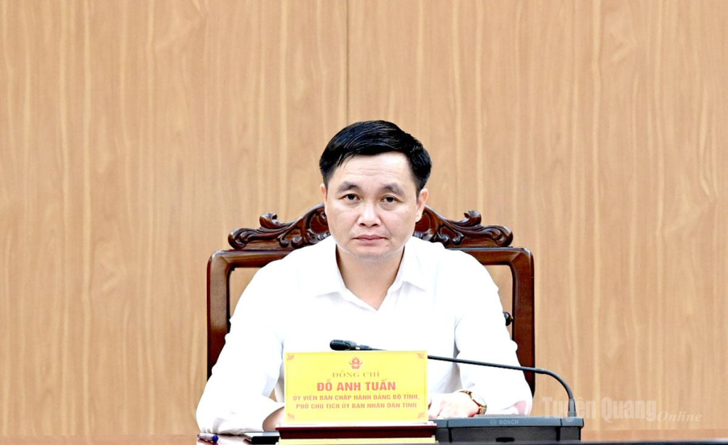 Đồng chí Phó Chủ tịch UBND tỉnh Đỗ Anh Tuấn chủ trì hội nghị tại điểm cầu tỉnh Tuyên Quang.