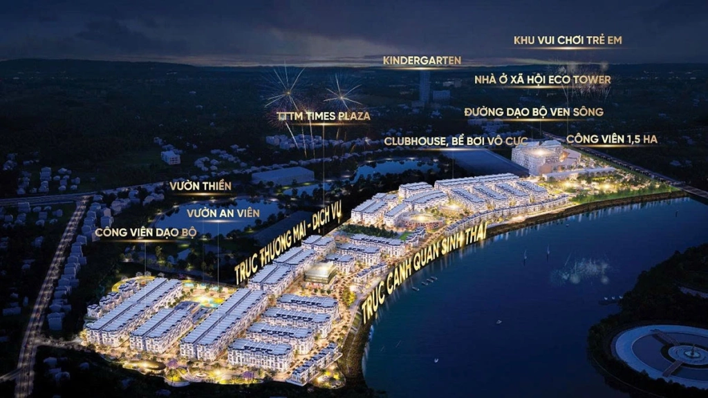 Phối cảnh quy hoạch phân khu và tiện ích dự án đô thị ven sông Times Riverside, phường An Tường, Tuyên Quang.