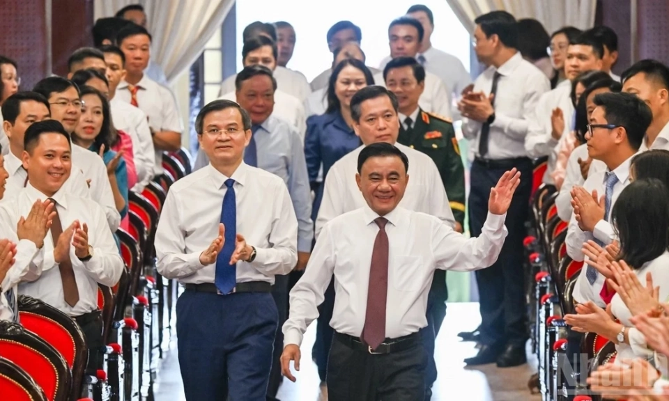 [Ảnh] Thường trực Ban B&iacute; thư Trần Cẩm T&uacute; dự khai giảng năm học mới tại Học viện Ch&iacute;nh trị quốc gia Hồ Ch&iacute; Minh