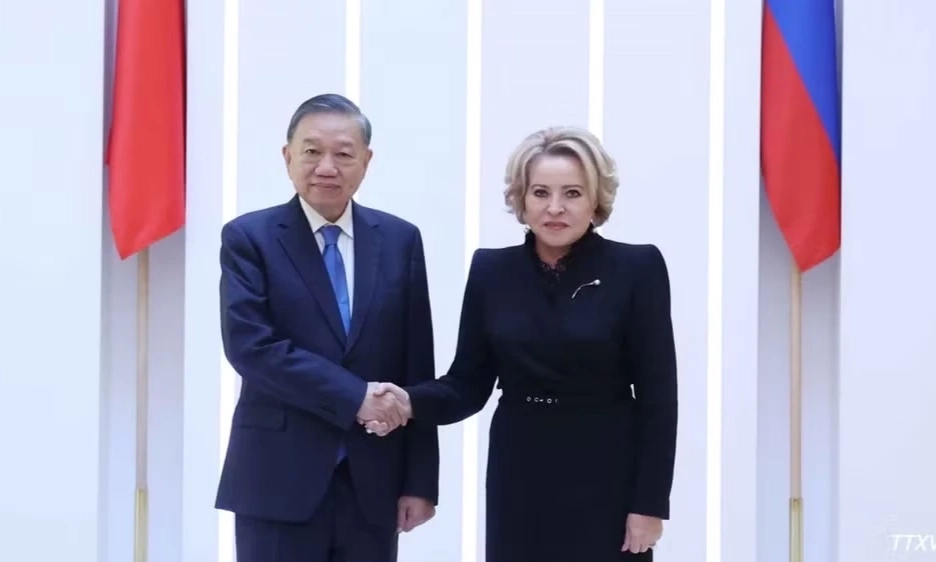 Tổng B&iacute; thư, Chủ tịch nước T&ocirc; L&acirc;m hội kiến Chủ tịch Hội đồng Li&ecirc;n bang Nga Valentina Matvienko