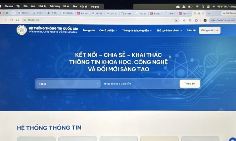 H&igrave;nh th&agrave;nh nguồn dữ liệu d&ugrave;ng chung về khoa học, c&ocirc;ng nghệ v&agrave; đổi mới s&aacute;ng tạo