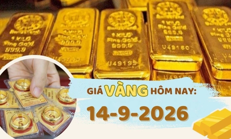 Gi&aacute; v&agrave;ng h&ocirc;m nay 14-9: Trong nước ổn định, thế giới giảm s&acirc;u