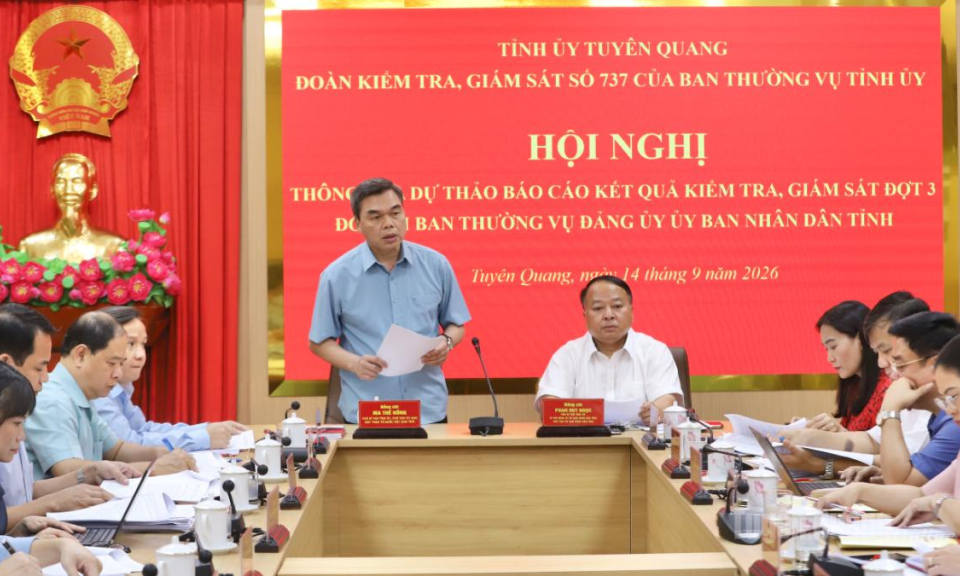 Th&ocirc;ng qua Dự thảo b&aacute;o c&aacute;o kết quả kiểm tra, gi&aacute;m s&aacute;t (đợt 3) đối với Ban Thường vụ Đảng ủy UBND tỉnh