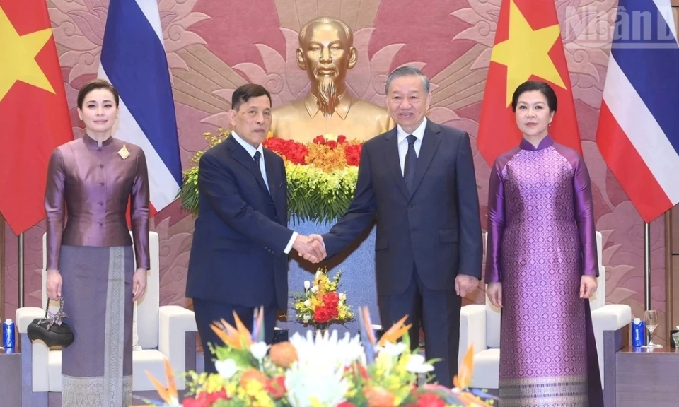 [Ảnh] Tổng B&iacute; thư, Chủ tịch nước T&ocirc; L&acirc;m hội đ&agrave;m với Nh&agrave; vua Th&aacute;i Lan Maha Vajiralongkorn Phra Vajiraklaochaoyuhua