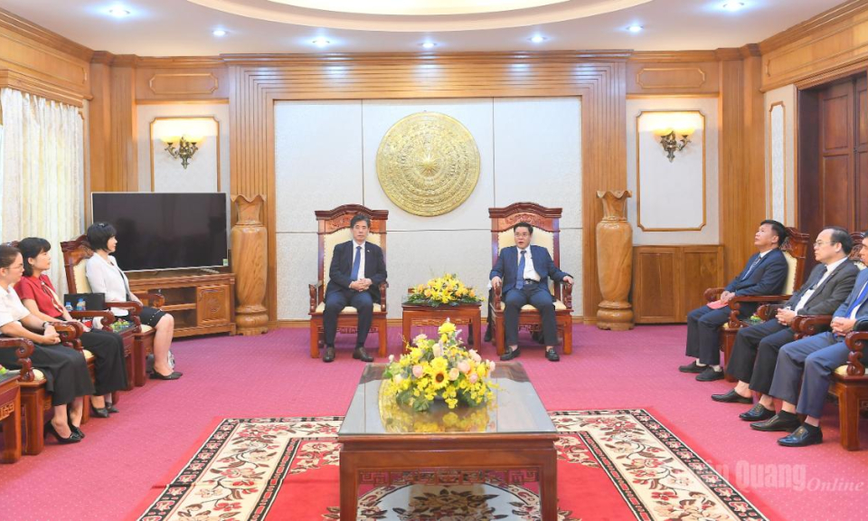 Ph&oacute; Chủ tịch UBND tỉnh Ho&agrave;ng Gia Long tiếp Đo&agrave;n c&ocirc;ng t&aacute;c Hiệp hội Kinh tế, Văn ho&aacute; H&agrave;n - Việt (KOVECA)