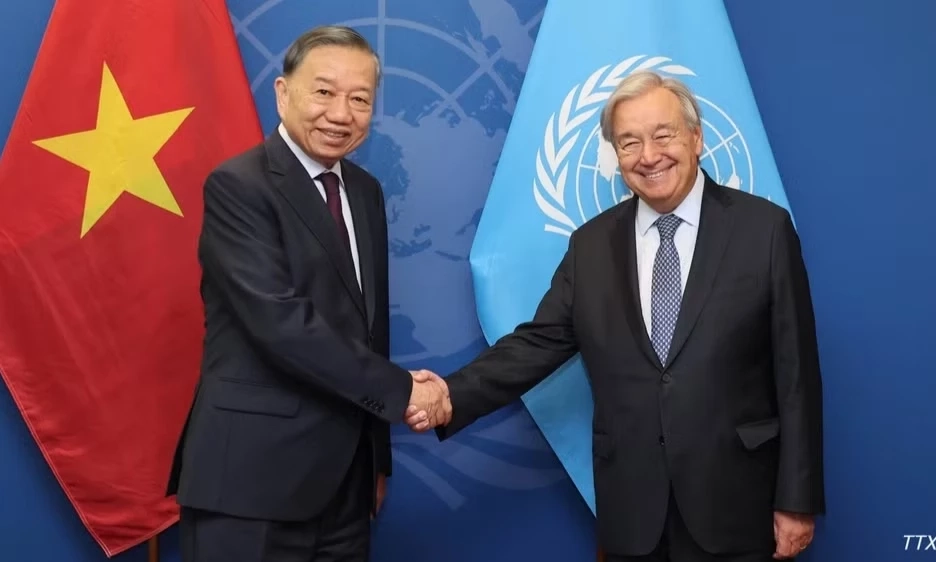 Tổng B&iacute; thư, Chủ tịch nước T&ocirc; L&acirc;m gặp Tổng Thư k&yacute; Li&ecirc;n hợp quốc Ant&oacute;nio Guterres