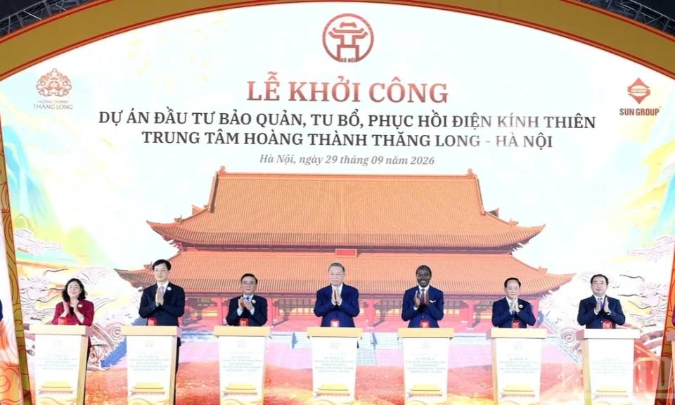 Tổng B&iacute; thư, Chủ tịch nước T&ocirc; L&acirc;m dự Lễ khởi c&ocirc;ng Dự &aacute;n đầu tư bảo quản, tu bổ, phục hồi Điện K&iacute;nh Thi&ecirc;n