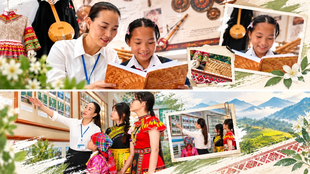 Một giờ học ngoại khóa sinh động giúp các em học sinh nuôi dưỡng tình yêu văn hóa quê hương.