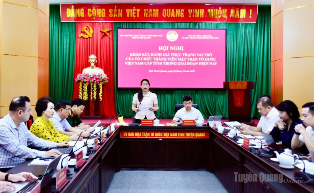 Đại biểu dự Hội nghị khảo sát, đánh giá thực trạng vai trò của các tổ chức thành viên MTTQ Việt Nam cấp tỉnh trong giai đoạn hiện nay.