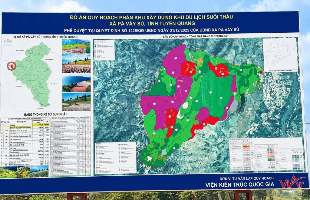 Bản đồ quy hoạch phân khu xây dựng Khu du lịch Suôi Thầu, xã Pà Vầy Sủ.