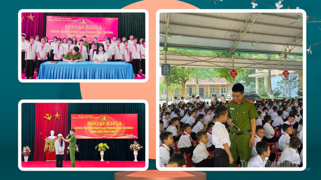 Ngoại khóa chủ đề an toàn giao thông tại trường Tiểu học và THCS Lâm Bình.