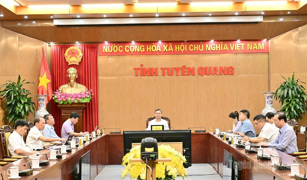 Phó Chủ tịch UBND tỉnh Đỗ Hùng Đức chủ trì tại điểm cầu tỉnh Tuyên Quang.
