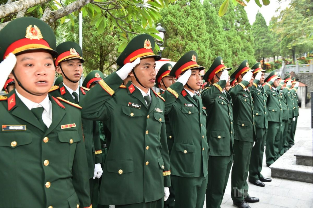 Lực lượng tiêu binh phục vụ buổi lễ.
