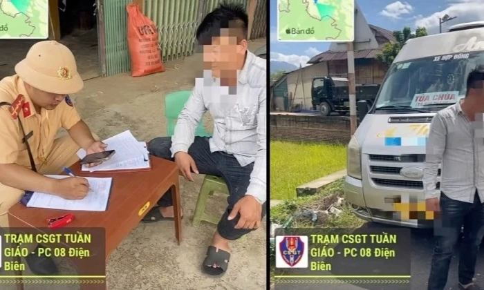 Xử phạt t&agrave;i xế xe kh&aacute;ch vừa l&aacute;i vừa d&ugrave;ng điện thoại