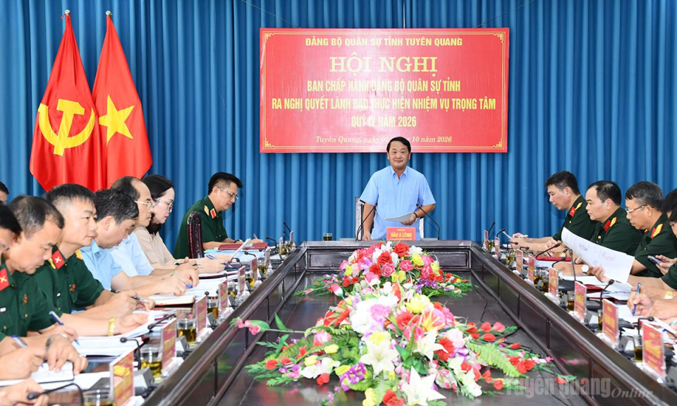 Quyết t&acirc;m ho&agrave;n th&agrave;nh 100% chỉ ti&ecirc;u, nhiệm vụ về qu&acirc;n sự, quốc ph&ograve;ng năm 2026